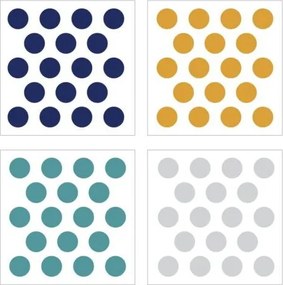 Samolepka do detskej izby sada konfety modrá, žltá, šedá 5cm