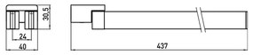 Emco Loft - Držiak na uterák, dvojramenný, 43,7 cm, čierna 055013341