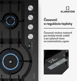 Klarstein Ignito plynová varná doska, 8 kW, liatinové rošty, časovač, regulácia teploty