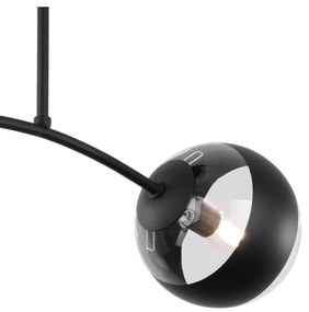 Stropné svietidlo Toledo, 2x čierne/transparentné sklenené tienidlo, B