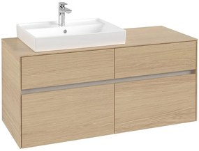 VILLEROY &amp; BOCH Collaro závesná skrinka pod umývadlo na dosku (umývadlo vľavo), 4 zásuvky, 1200 x 500 x 548 mm, Nordic Oak, C08200VJ