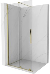 Mexen Velar, posuvné dvere do otvoru typ Walk-In 110 cm, 8mm číre sklo, zlatá lesklá, 871-110-000-03-50