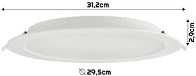BERGE Okrúhly LED panel zapustený - biely - 24W - PC - neutrálna biela