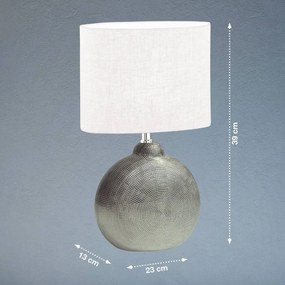 Stolová lampa Tobse strieborná /biela výška 39 cm