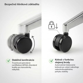Ergonomická kancelárska stolička sivá so sieťovinou VECTOR