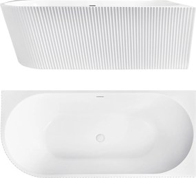 Rea Wenus, akrylová rohová vaňa 1700x800x575 mm, pravá, biela s bielou odtokovou zátkou, REA-W0130