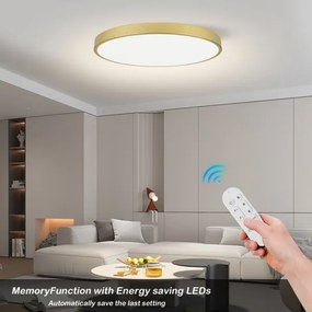 Immax NEO 07312L-LED stmievateľné stropné svietidlo SEMPLICI 128 W / 230 V, priemer 100 cm, Wi‑Fi Tuya, zlaté + diaľkové ovládanie