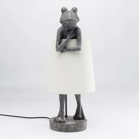 KARE Animal Frog stolná lampa sivá