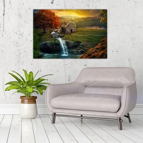 Obraz Chalupku v rozprávkovej krajine (90x60 cm)
