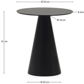 Okrúhly odkladací stolík so sklenenou doskou ø 50 cm Wilshire – Kave Home