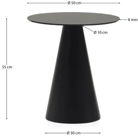 Okrúhly odkladací stolík so sklenenou doskou ø 50 cm Wilshire – Kave Home