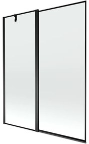 Mexen Flip vaňová zástena jednokrídlová 140 x 150 cm, Čierny vzor, Čierna - 894-140-101-70-70