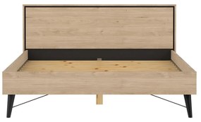 Dvojlôžková posteľ v dekore duba s roštom 160x200 cm v prírodnej farbe Ry – Tvilum