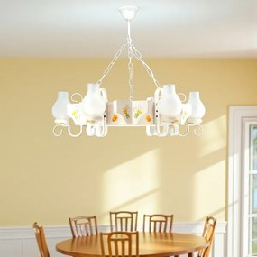 Brilagi - Luster na reťazi QUEEN 6xE14/40W/230V buk/krémová