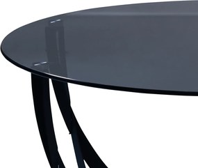 Konferenčný stolík Maya, 80 cm, čierny/sivé sklo