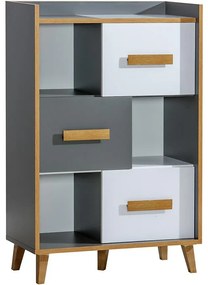 Regál krátky W5 Werso Riviera/Biely/Antracit