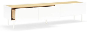 Biely/v prírodnej farbe TV stolík v dekore duba 180x45 cm Arista – Teulat