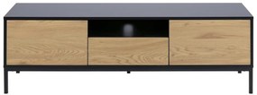 TV stolík v dekore duba v čierno-prírodnej farbe 140x45 cm Seaford – Actona