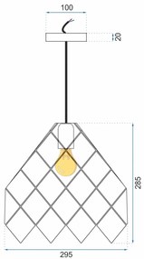 Toolight Toolight, závesná kovová stropná lampa 1xE27 APP338-1CP, čierna, OSW-05019