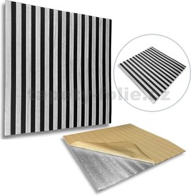 Samolepiace panely na stenu PE3, cena za kus, rozmer 66,5 cm x 66,5 cm, lamely sivé, IMPOL TRADE