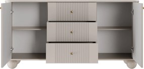 Komoda Vespera 160 cm so zásuvkami - kašmírová / zlatá / kašmírové nohy