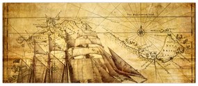 Obraz - Stará mapa (120x50 cm)