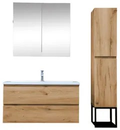 Kúpeľňová skrinka s umývadlom SAT B-Way dub mat KSETBWAY12, 1 ks