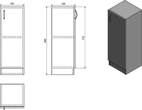 Aqualine Simplex Eco - Skrinka, 30x86x30 cm, biela matná, SIME340