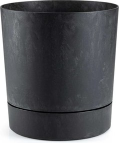 PLASTOVÝ KVETINÁČ AZALEA SADA 2KS 22,5X23,5 CM+17,5X18,5 CM IMITÁCIA BETÓNU ČIERNA