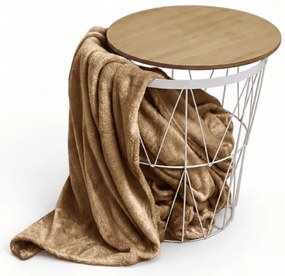 Hnedá mikroplyšová deka CALMI 150x200 cm