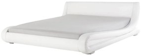 Kožená vodná posteľ 180 x 200 cm biela AVIGNON Beliani