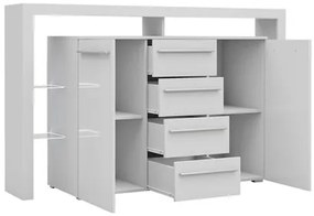 Komoda Ravido II Plus, Farby: biela / biely lesk