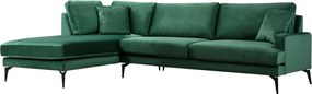 Rohová sedací souprava Papira 283 cm zelená levá