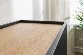 Čierna matná komoda Desin 120 cm s dvoma dverami - dub nagano