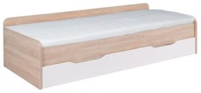 Jednolôžková posteľ 90 cm Telvera 1 (dub sonoma + biela) (s roštom a matracom) (s úl. priestorom). Akcia -21%. Vlastná spoľahlivá doprava až k Vám domov. 1123993