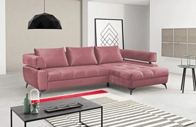 Rohová sedacia súprava Paris, staroružová látka, pravý roh