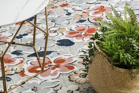Dywany Łuszczów, Kusový koberec Botanic 65239 flowers grey – na von aj na doma, 78x150, viacfarebná, chodba / predsieň