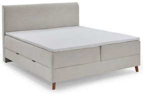 Béžová boxspring posteľ s úložným priestorom 160x200 cm Memphis - Meise Möbel