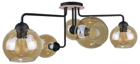 Keter Lighting Prisadený luster MONDE WOOD 5xE27/60W/230V KE0019