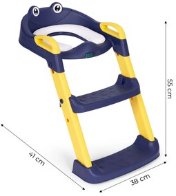 Detské sedadlo na toaletu so schodíkmi a rebríkom, modré, ECOTOYS
