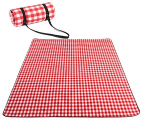 Pikniková deka s červeno bielym vzorom 200 x 150 cm