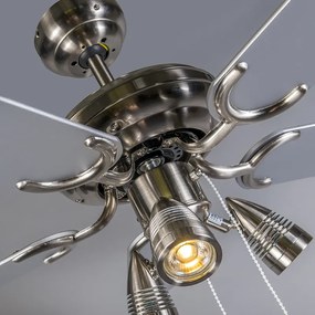 Stropný ventilátor oceľový 110 cm 3-svetelný s ťahacím káblom - Mistral