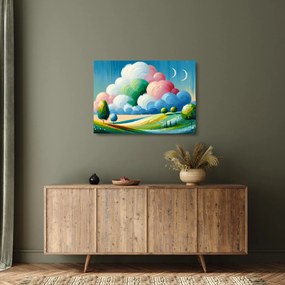 Sklenený obraz - Krajinka s mrakom (70x50 cm)