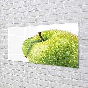 Sklenený obklad do kuchyne Jablko zelená vodné kvapky 125x50 cm