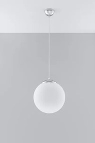 Sollux SL.0264 - Luster na lanku UGO 1xE27/15W/230V priemer 30 cm biela/lesklý chróm