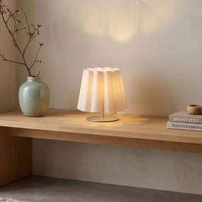 Japandi stolná lampa béžová s látkovým tienidlom 22 cm - Jenni