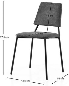 Súprava jedálenských stoličiek Lima Grey and Black, 2 ks