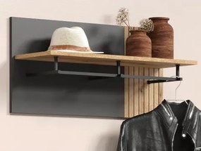 Nástenný šatníkový panel Esteban, antracit/dub evoke%