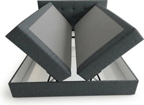 Čalúnená posteľ boxspring DIRELIS VIBE 160x200 cm tmavosivá Matrac: Bonell pružinová matrac