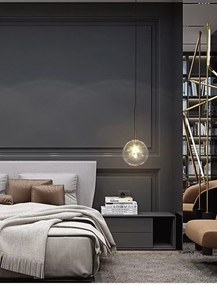 Toolight Toolight, sklenené guľové závesné stropné svietidlo 20cm, 1xG4, APP1685-1CP, chróm, OSW-04305